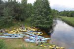  Kayaks arranged on the beach in Frącki, and kayakers not having enough rest, photo: J. Koniecko